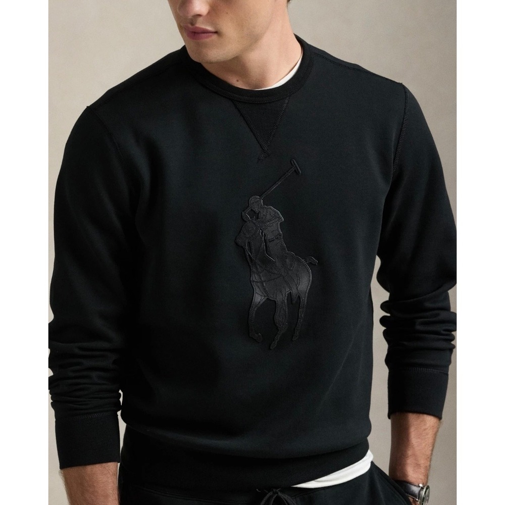 Ralph Lauren Black Big‎ Pony Embroidered Crewneck Sweatshirt Mens Size 3LT